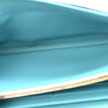 Prada Saffiano Metal Continental Flap Wallet Bluette Cobalto Turchese 6 of 14