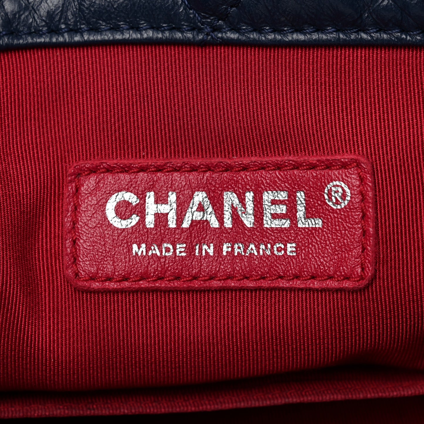 Aged Calfskin Quilted Gabrielle Backpack Navy Black