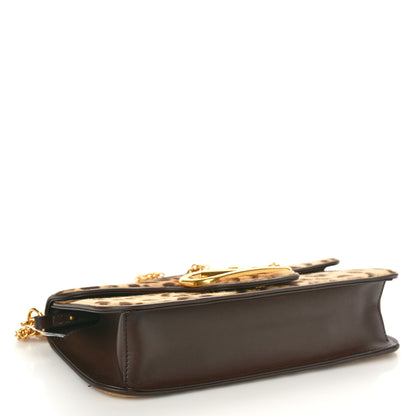 Valentino Garavani Pony Hair Leopard Vlogo Loco Shoulder Bag Champagne Testa Di Moro Fondant 4 of 9