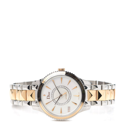 Christian Dior Stainless Steel 18K Rose Gold Diamond Mother of Pearl 32mm Dior VIII Montaigne Automatic Watch 2 of 6