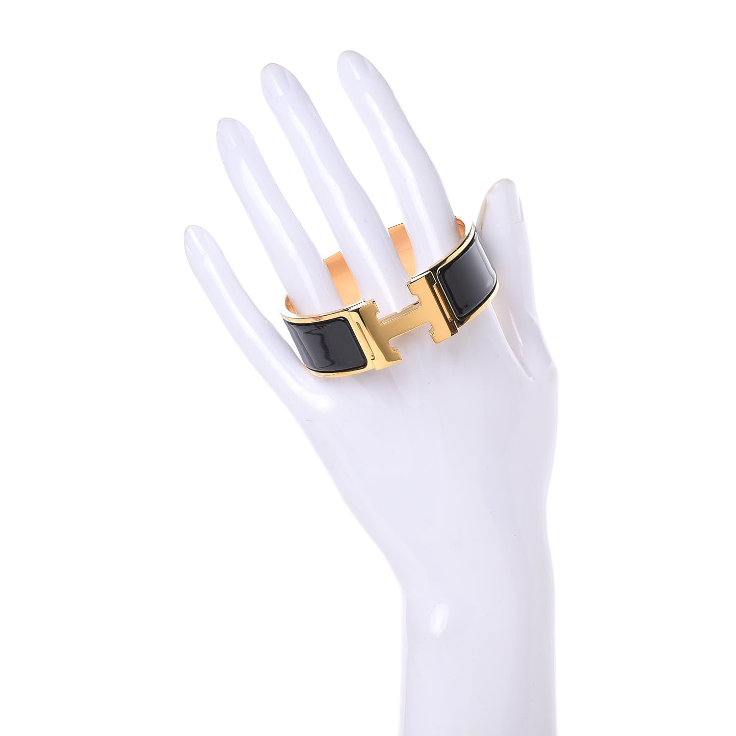 Hermes Enamel Wide Clic Clac H Bracelet PM Black 2 of 7