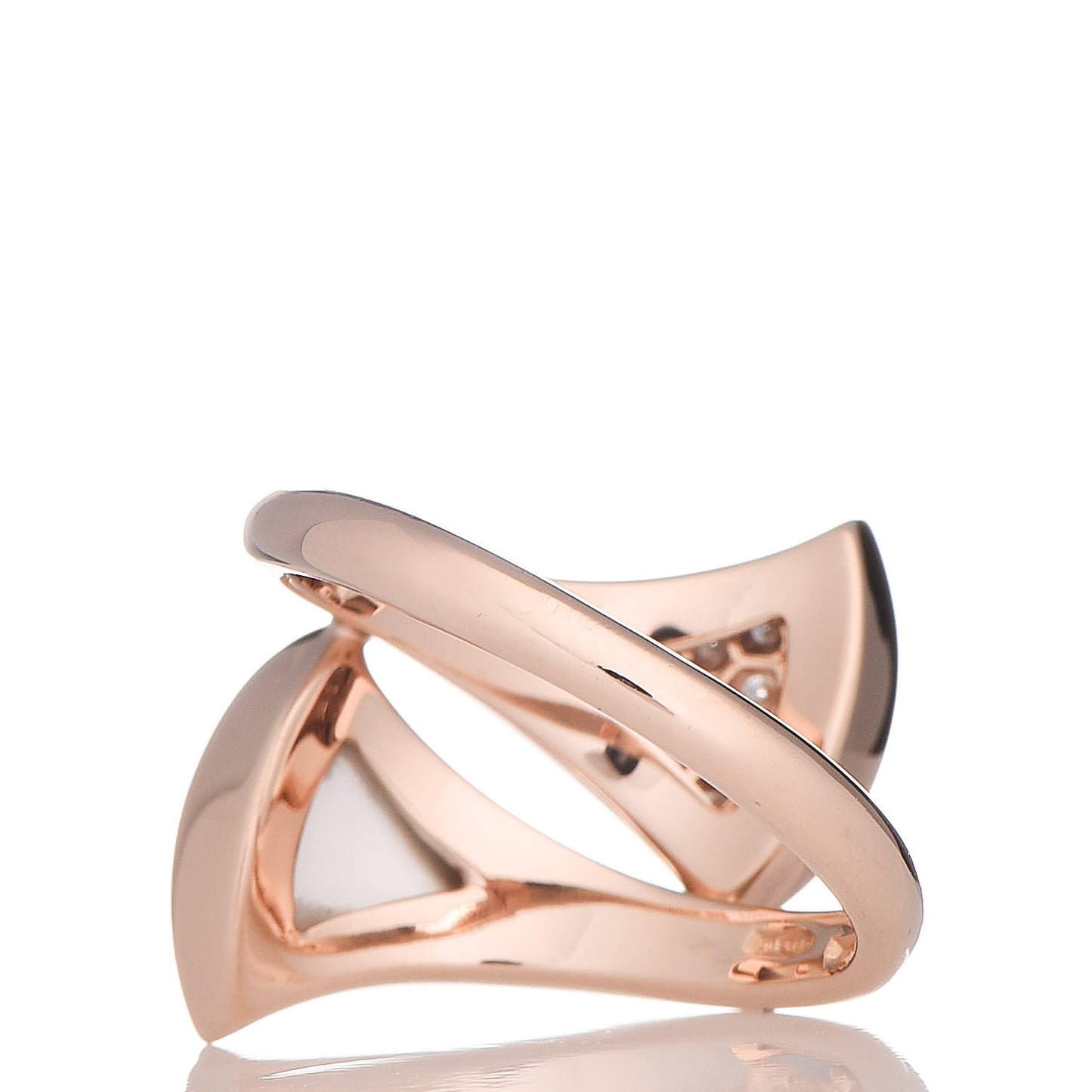 18K Rose Gold Mother of Pearl Diamond Divas' Dream Ring 54 6.75