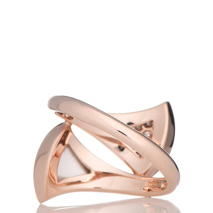 Bulgari 18K Rose Gold Mother of Pearl Diamond Divas' Dream Ring 54 6.75 4 of 7