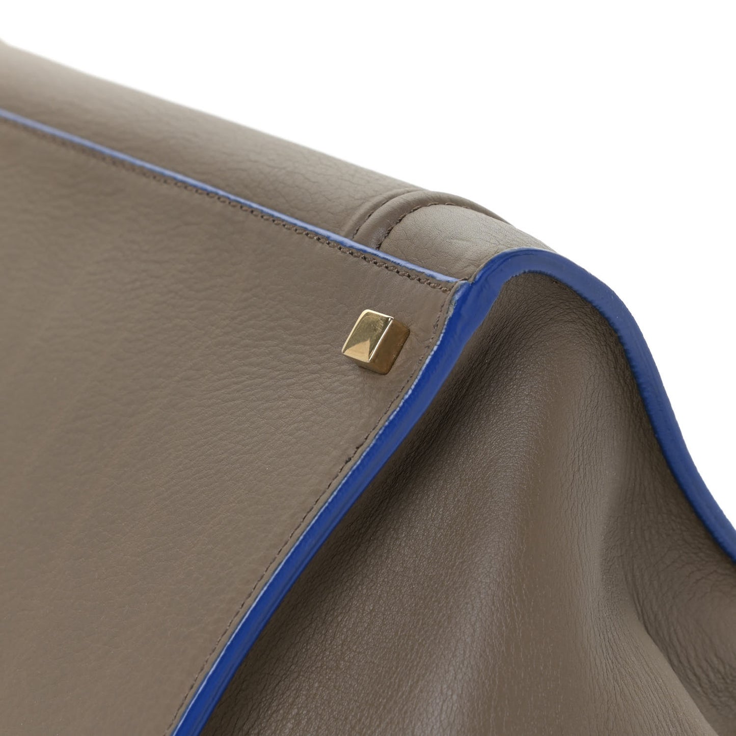Supple Calfskin Medium Phantom Luggage Khaki Cobalt Trim