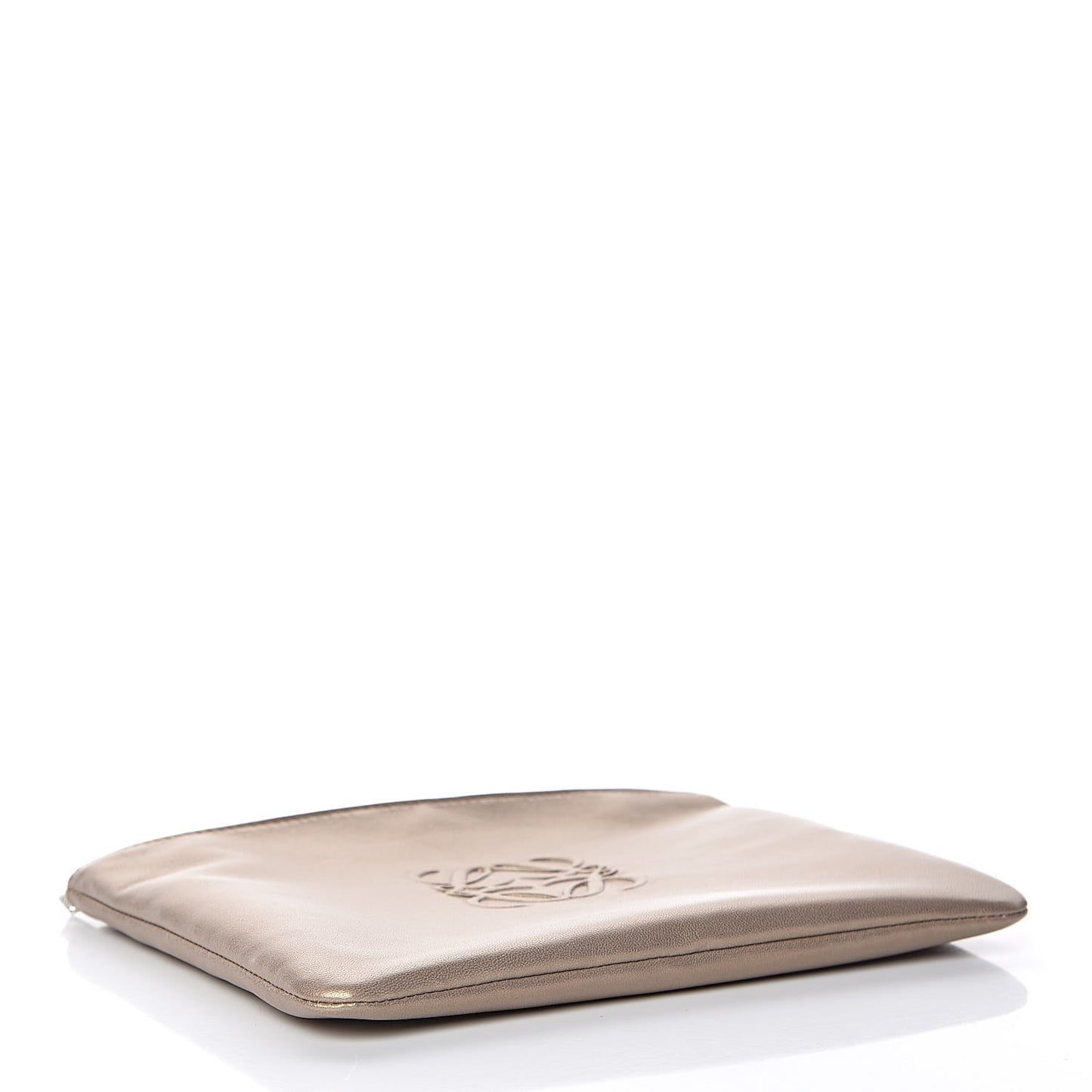 Metallic Lambskin Cosmetic Pouch Gold