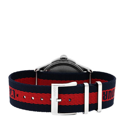 Gucci Stainless Steel Nylon 38mm Le Marche Des Merveilles Snake Quartz Watch Navy 3 of 5