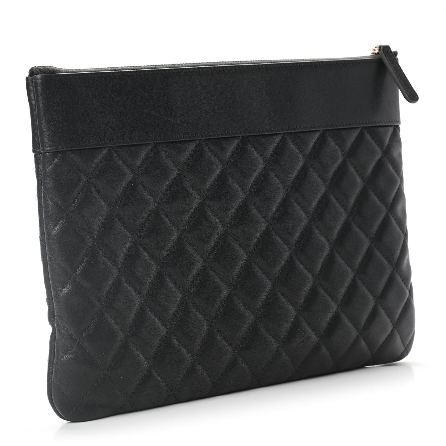 Sheepskin Quilted Large Vintage Mademoiselle Cosmetic Case Anthracite