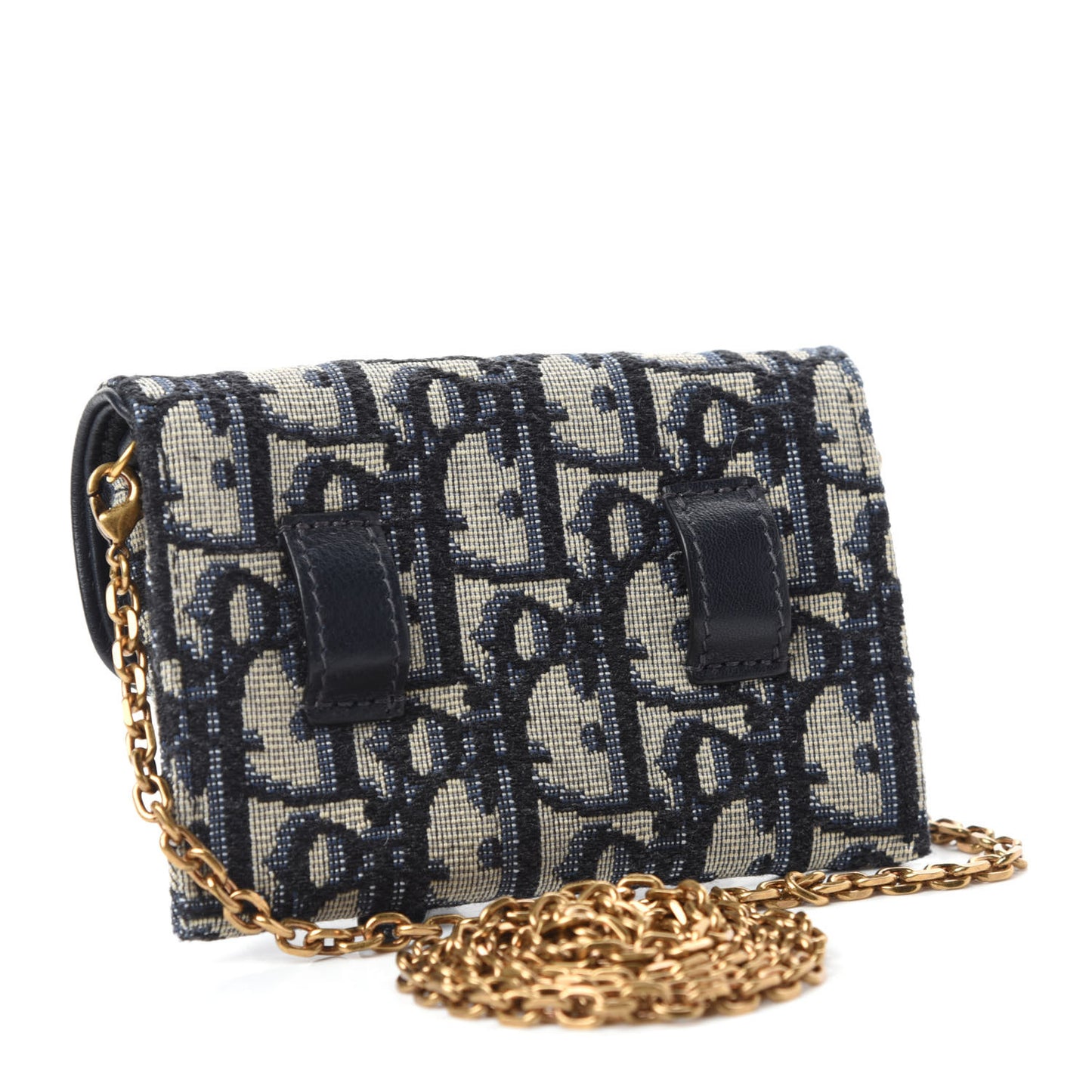 Oblique Nano Saddle Chain Pouch Blue