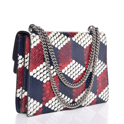 Gucci Python Cubic Medium Dionysus Shoulder Bag Red White Blue 3 of 7