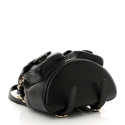 Chanel Shiny Caviar Quilted Small Duma Pockets Drawstring Backpack Black 4 of 10