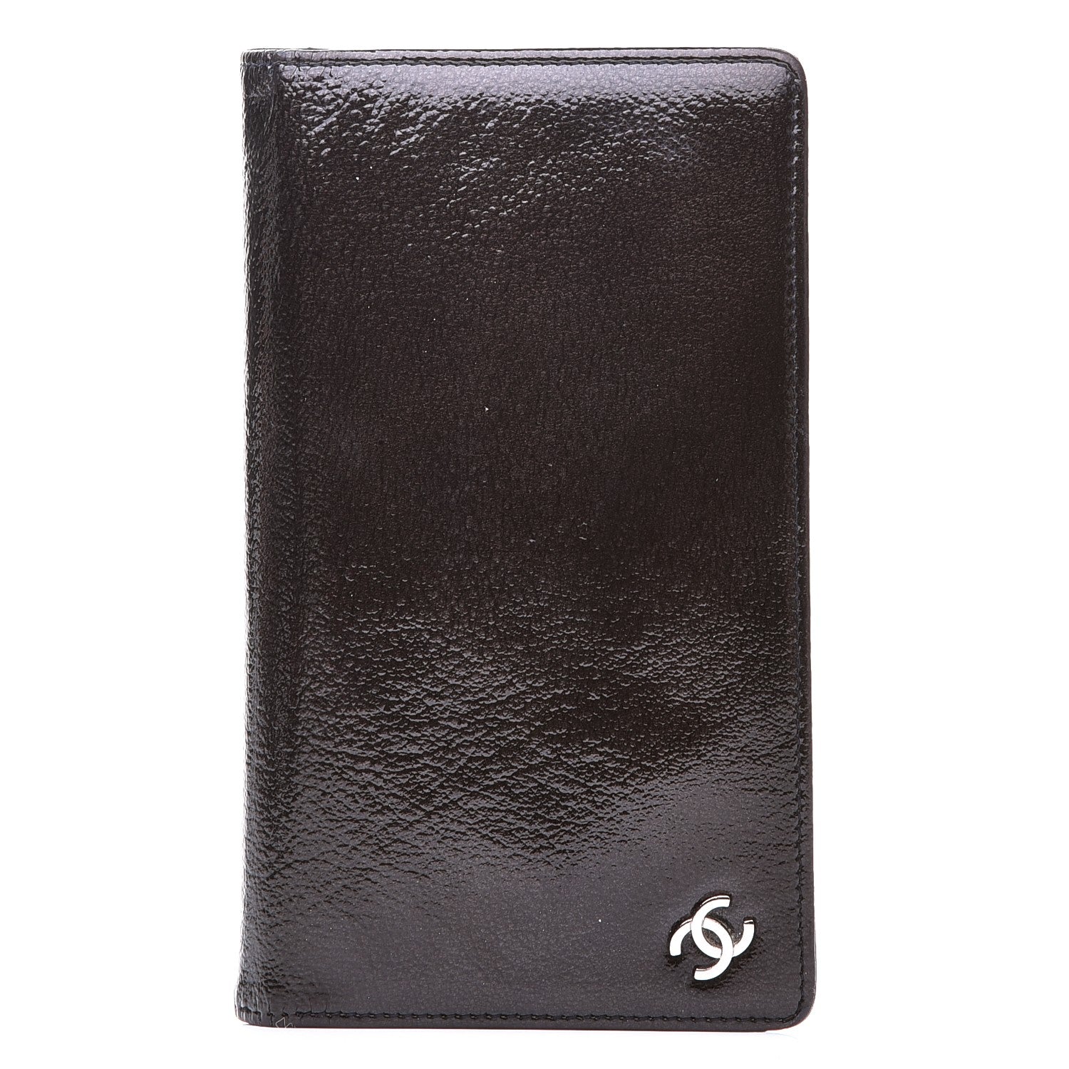 Chanel Grained Patent CC Yen Wallet Black 1 of 8