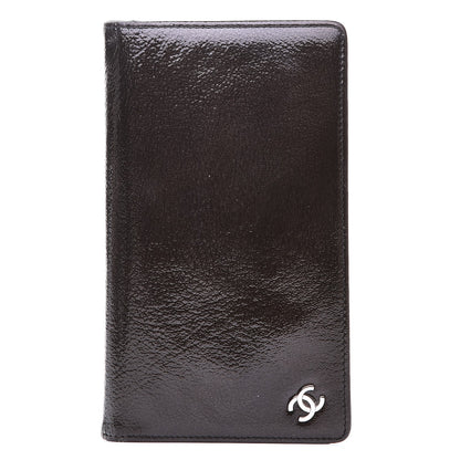 Chanel Grained Patent CC Yen Wallet Black 1 of 8