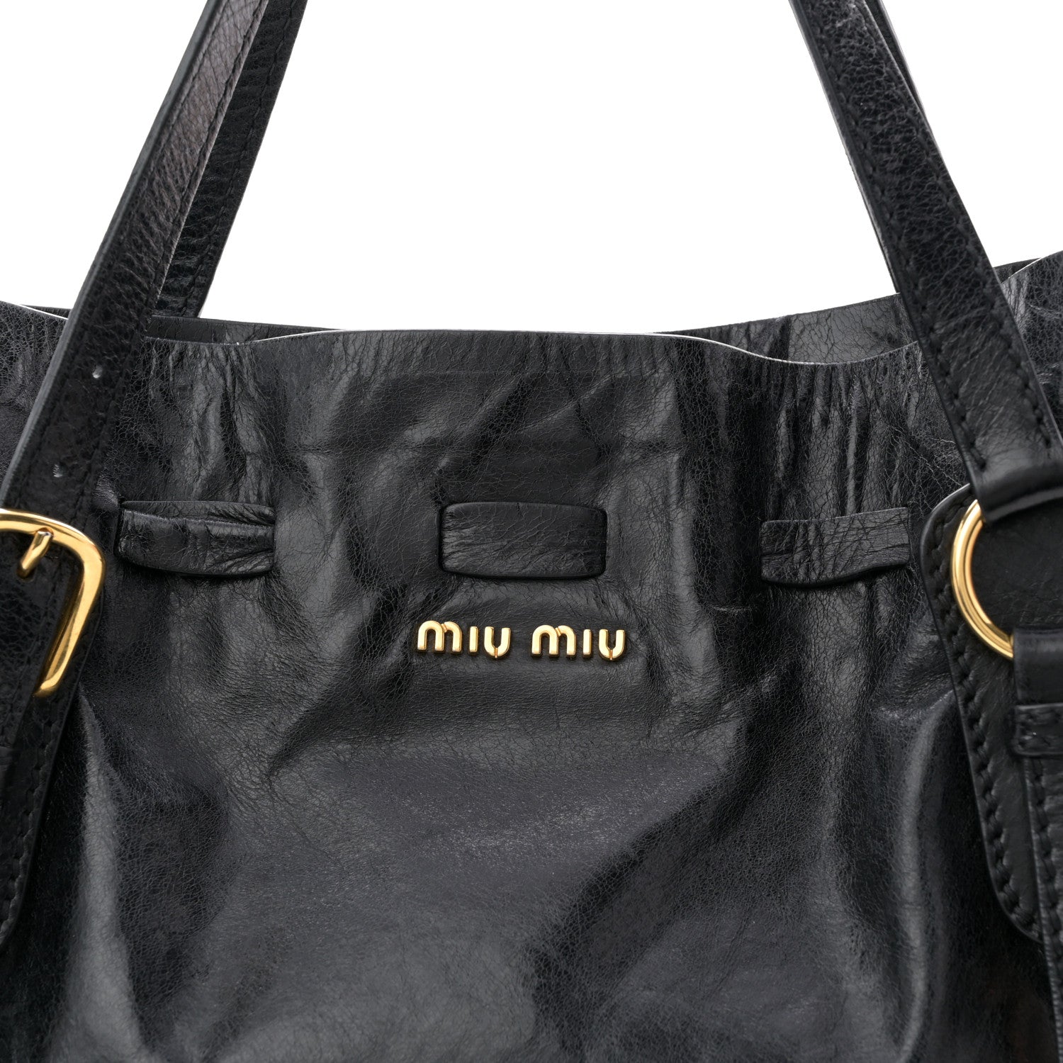 Miu Miu Vitello Lux Peggy Bow Tote Black 15 of 21