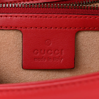 Gucci Calfskin Matelasse Small GG Marmont Shoulder Bag Hibiscus Red 6 of 10
