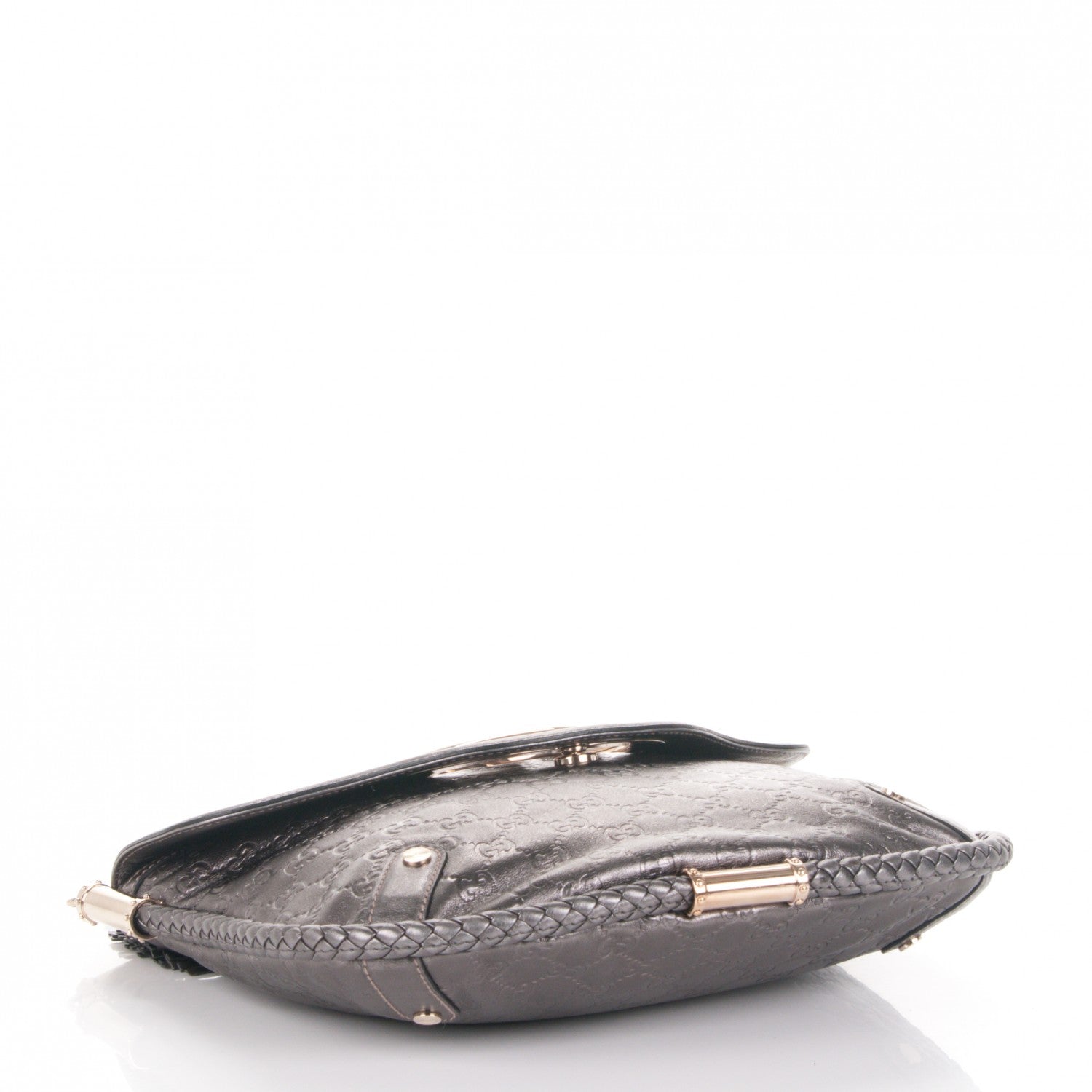 Gucci Guccissima Britt Tassel Shoulder Bag Gunmetal 4 of 7