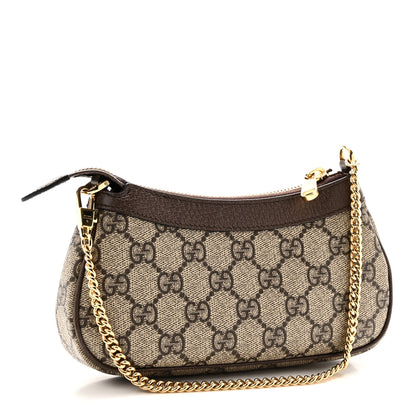 Gucci GG Supreme Monogram Textured Dollar Calfskin Mini Ophidia Chain Bag Beige Ebony 3 of 10