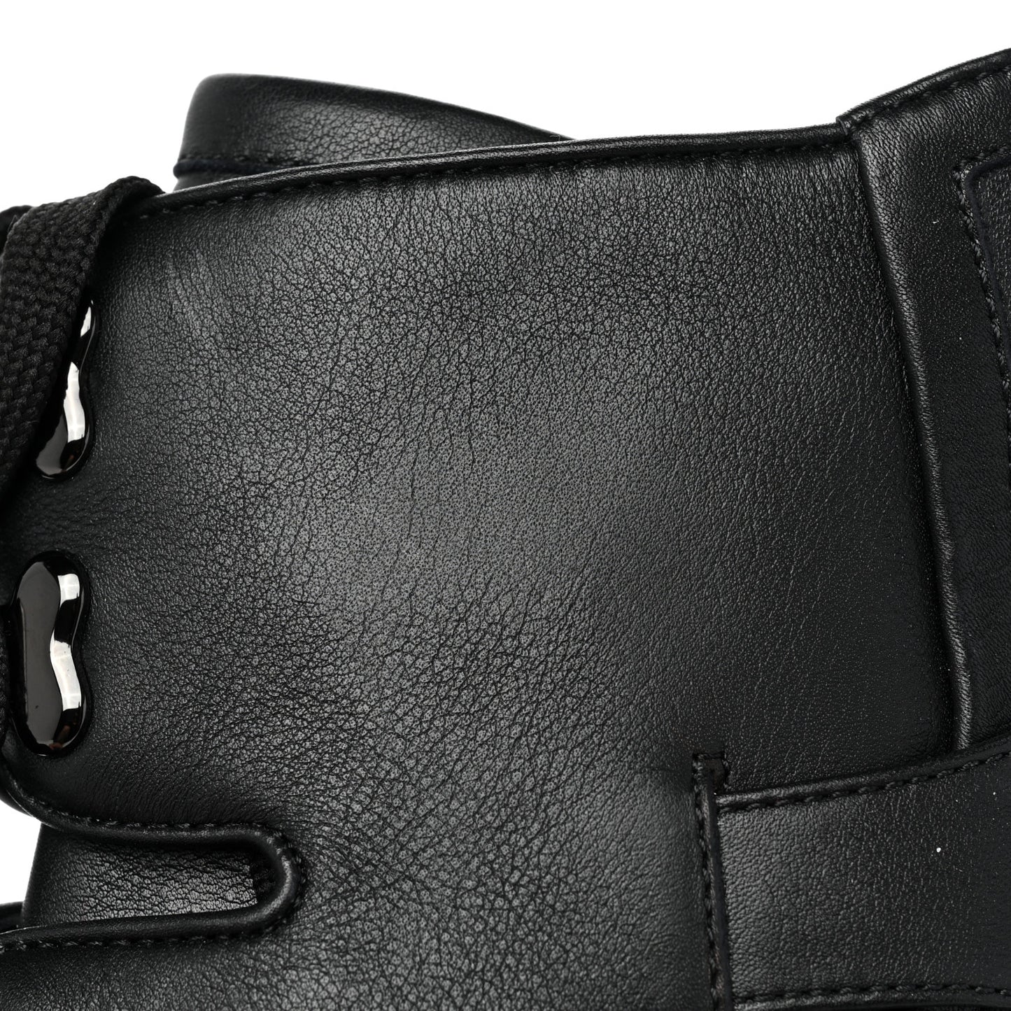 Calfskin Macademia 100 Biker Platform Boots 40.5 Black