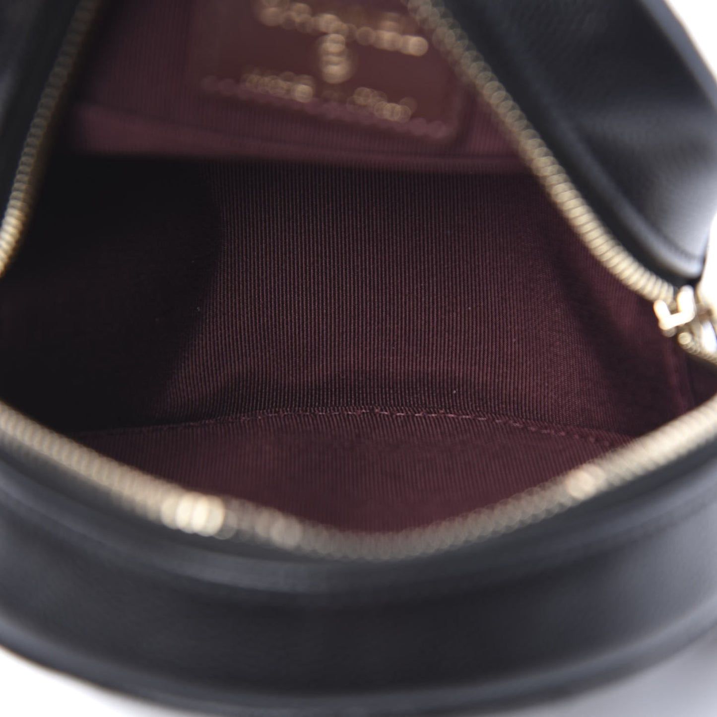 Caviar Quilted Round Clutch With Chain Black