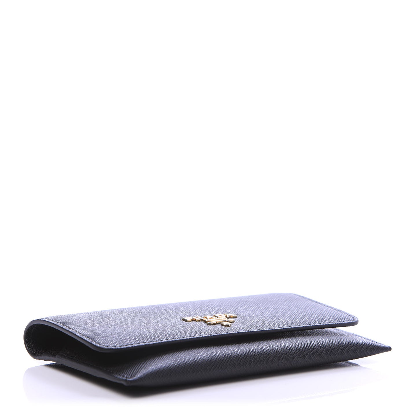Saffiano Metal Flap Wallet Black