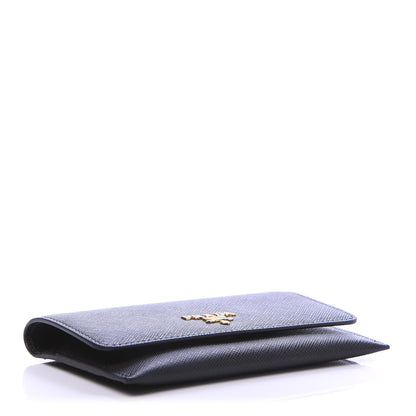 Prada Saffiano Metal Flap Wallet Black 4 of 9