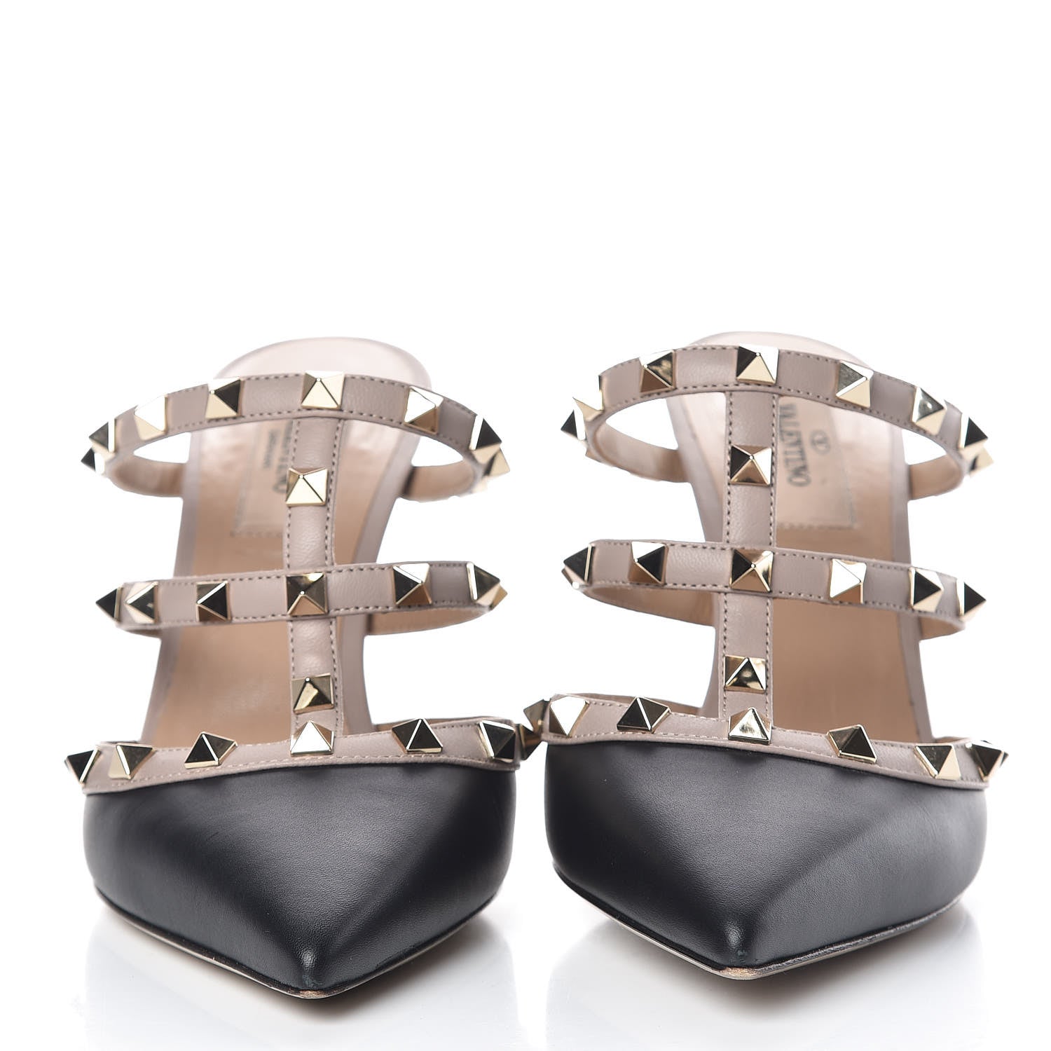 Valentino Garavani Nappa Rockstud 90mm Cage Mules 37.5 Black Poudre 2 of 14