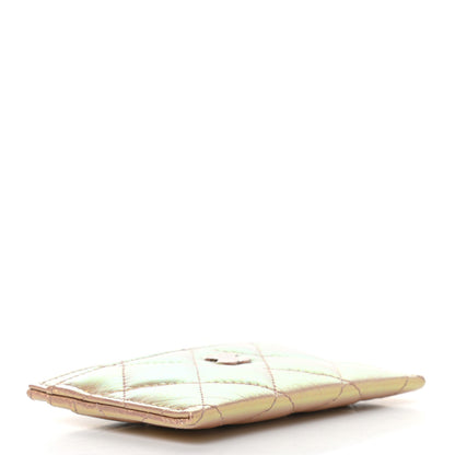 Chanel Iridescent Calfskin Quilted Card Holder Pink 4 of 8