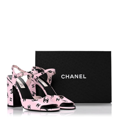 Chanel Printed Lambskin CC Sandals 42 Light Pink Black 13 of 13