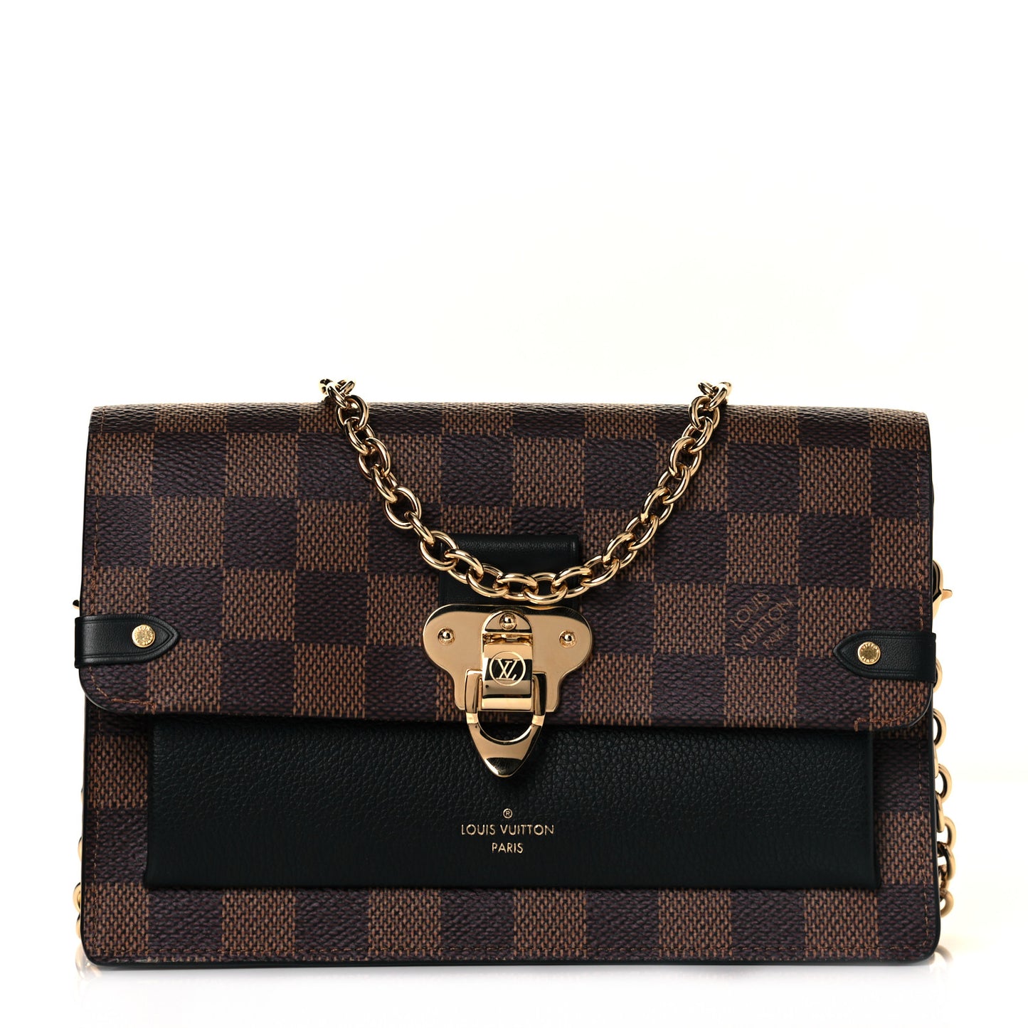 Damier Ebene Vavin Chain Wallet Black