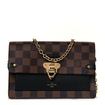 Louis Vuitton Damier Ebene Vavin Chain Wallet Black 1 of 8