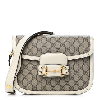 Gucci GG Supreme Monogram Horsebit 1955 Shoulder Bag Beige Mystic White 1 of 9
