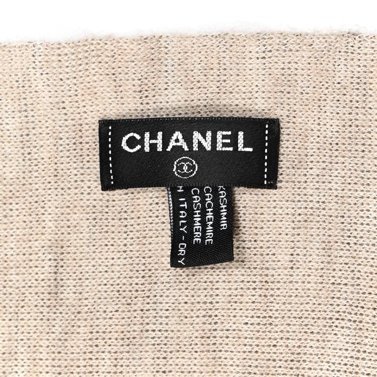Chanel Cashmere CC Stole Taupe 3 of 3
