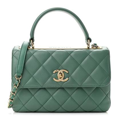 Chanel Lambskin Quilted Small Trendy CC Flap Dual Handle Bag Light Green 1 of 9