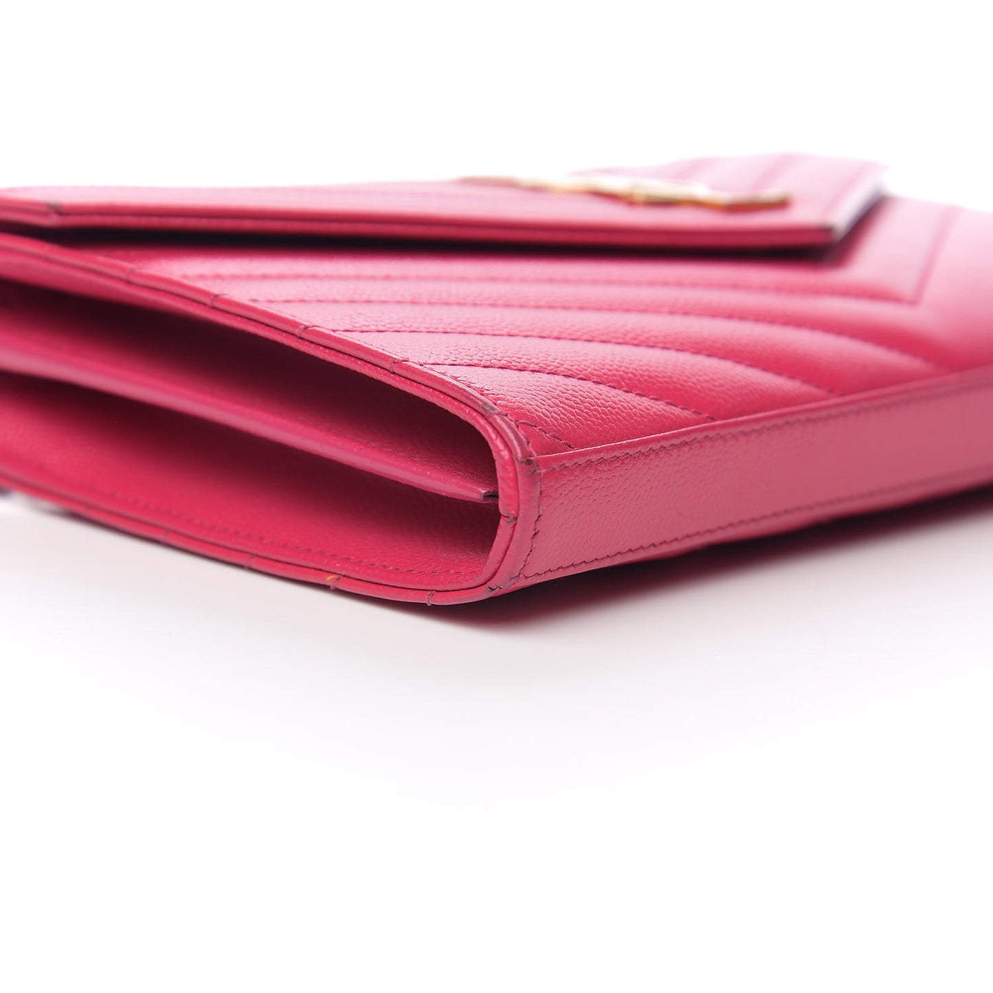 Grain De Poudre Matelasse Chevron Monogram Chain Wallet Hot Pink