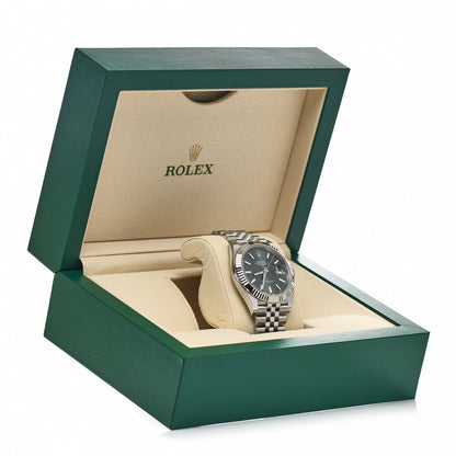 Rolex Stainless Steel 18K White Gold 41mm Oyster Perpetual Datejust Watch Mint Green 126334 5 of 5