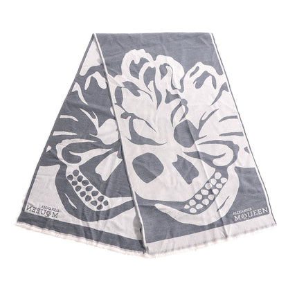 Alexander McQueen Wool Oversized Skull Scarf Grey 3 of 5