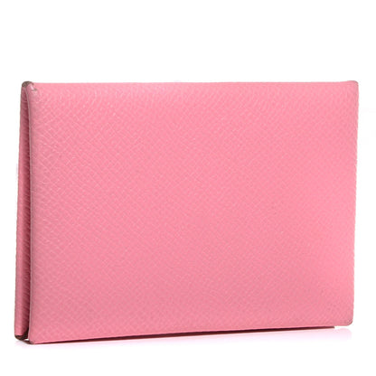 Hermes Epsom Calvi Card Case Rose Confetti 3 of 8