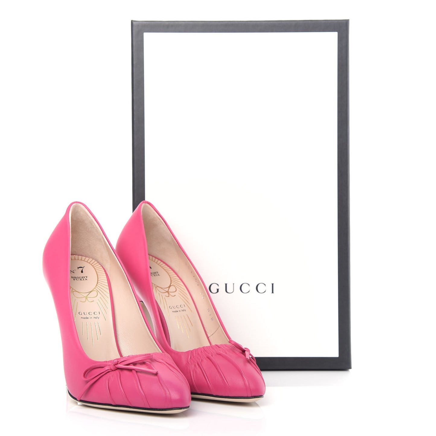 Nappa Bow High Heel Pumps 35 Bright Fuxia