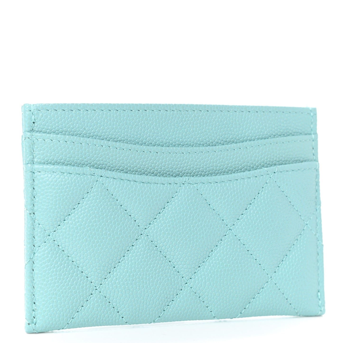 Caviar Quilted Card Holder Blue