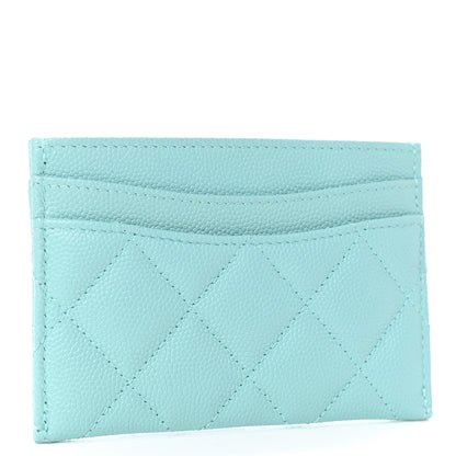 Chanel Caviar Quilted Card Holder Blue 2 of 4