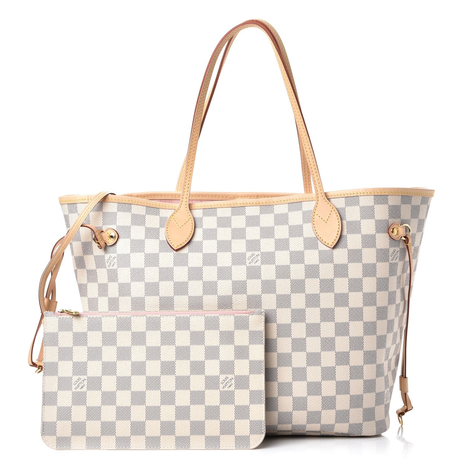 Louis Vuitton Damier Azur Neo Neverfull MM Rose Ballerine 1 of 8