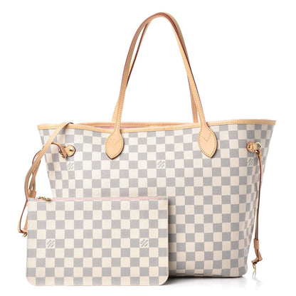Louis Vuitton Damier Azur Neo Neverfull MM Rose Ballerine 1 of 8