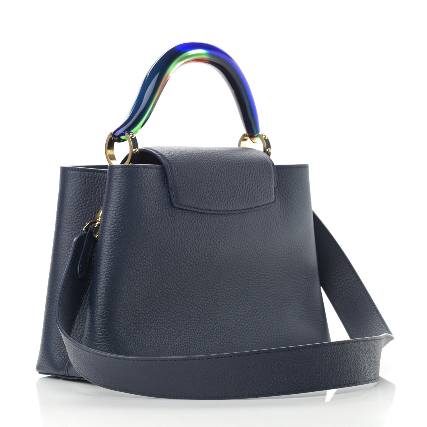 Louis Vuitton Taurillon Resin Capucines Murano MM Midnight Blue 3 of 13