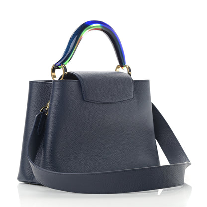 Louis Vuitton Taurillon Resin Capucines Murano MM Midnight Blue 3 of 13