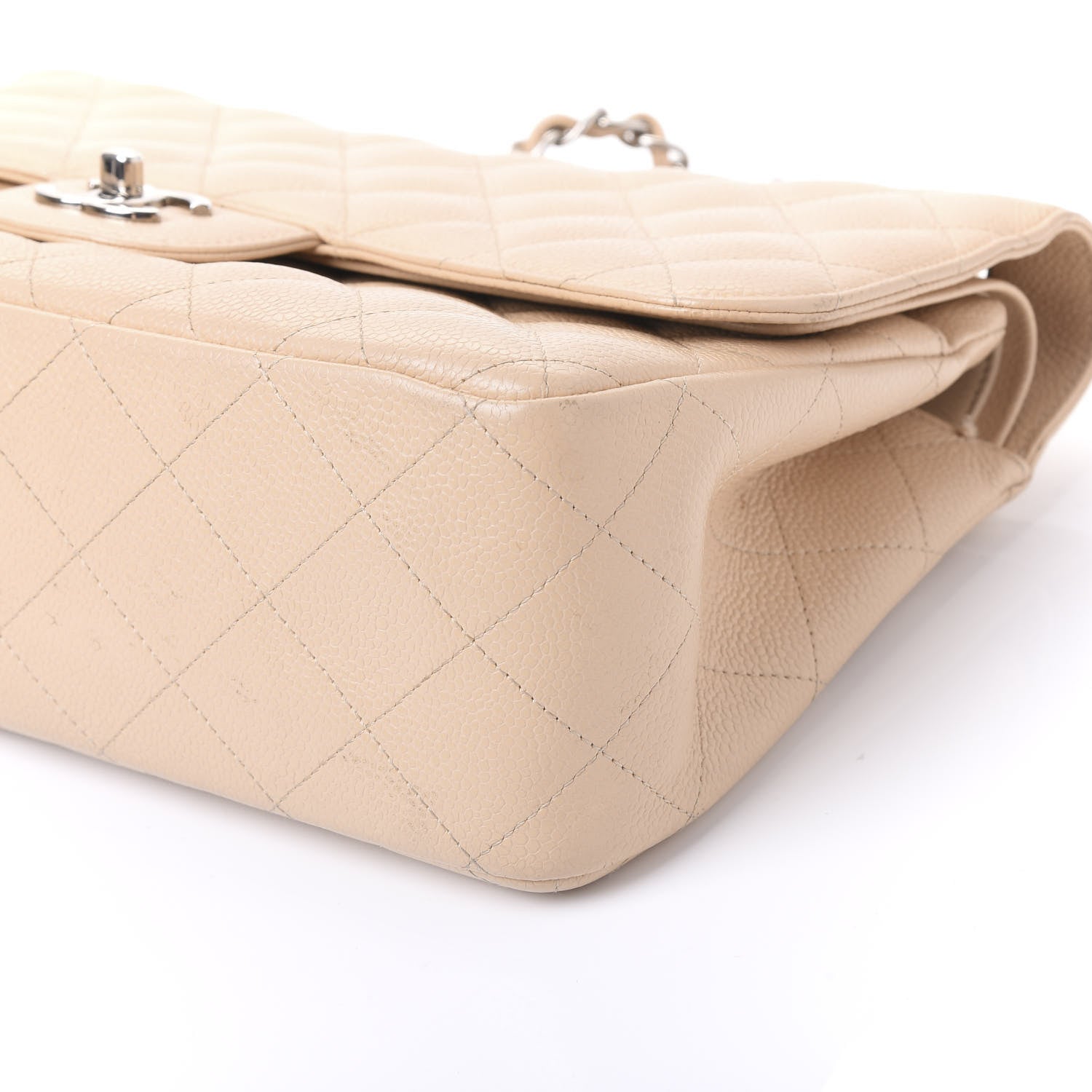 Chanel Caviar Quilted Jumbo Double Flap Beige Clair 6 of 10