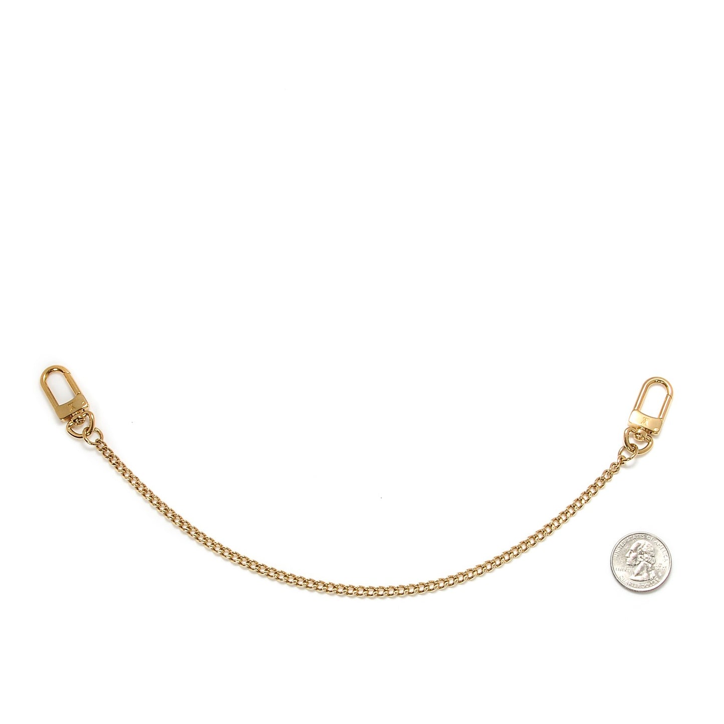 Metal Pochette Extender Key Ring Chain Gold