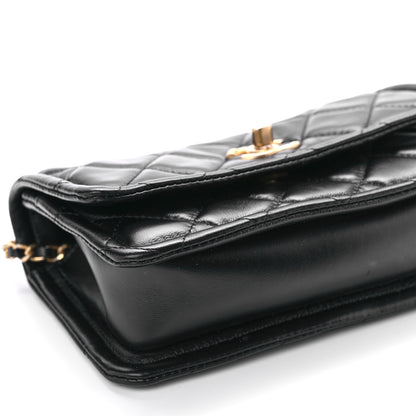 Chanel Shiny Lambskin Flap Clutch With Chain Black 8 of 9