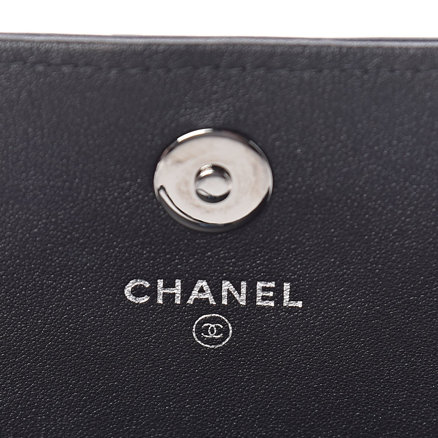 Chanel Lambskin Boy Wallet On Removable Chain WOC Black Navy 7 of 11