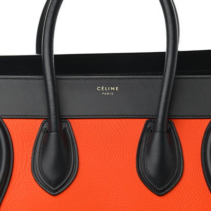 Celine Elephant Calfskin Mini Tri-Color Luggage Bright Orange 6 of 8