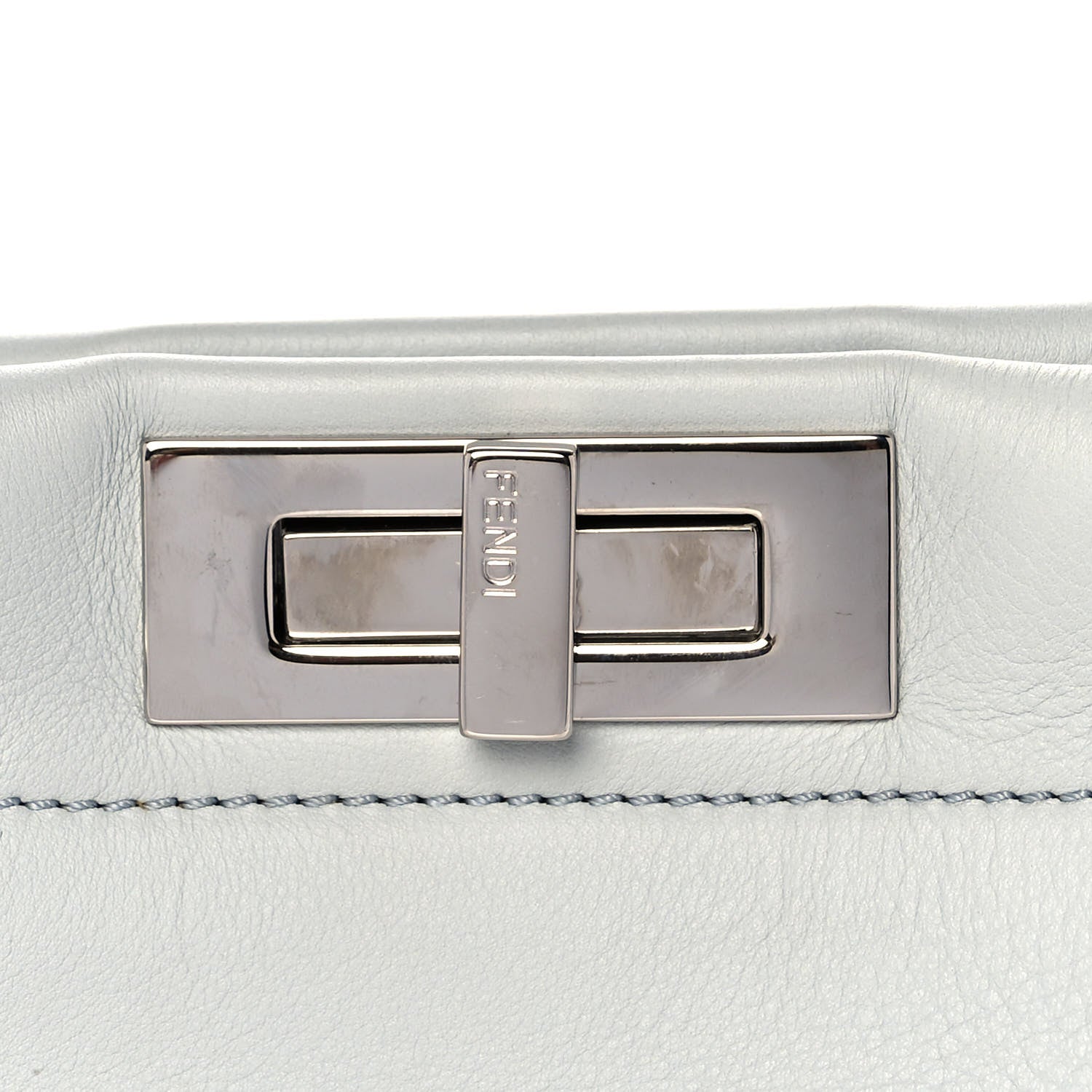 Fendi Vitello Seta Shiny Nappa Pearl Scalloped Studded Floral Embroidered Medium Peekaboo Iconic Satchel Grigio Perla Multicolor 10 of 18