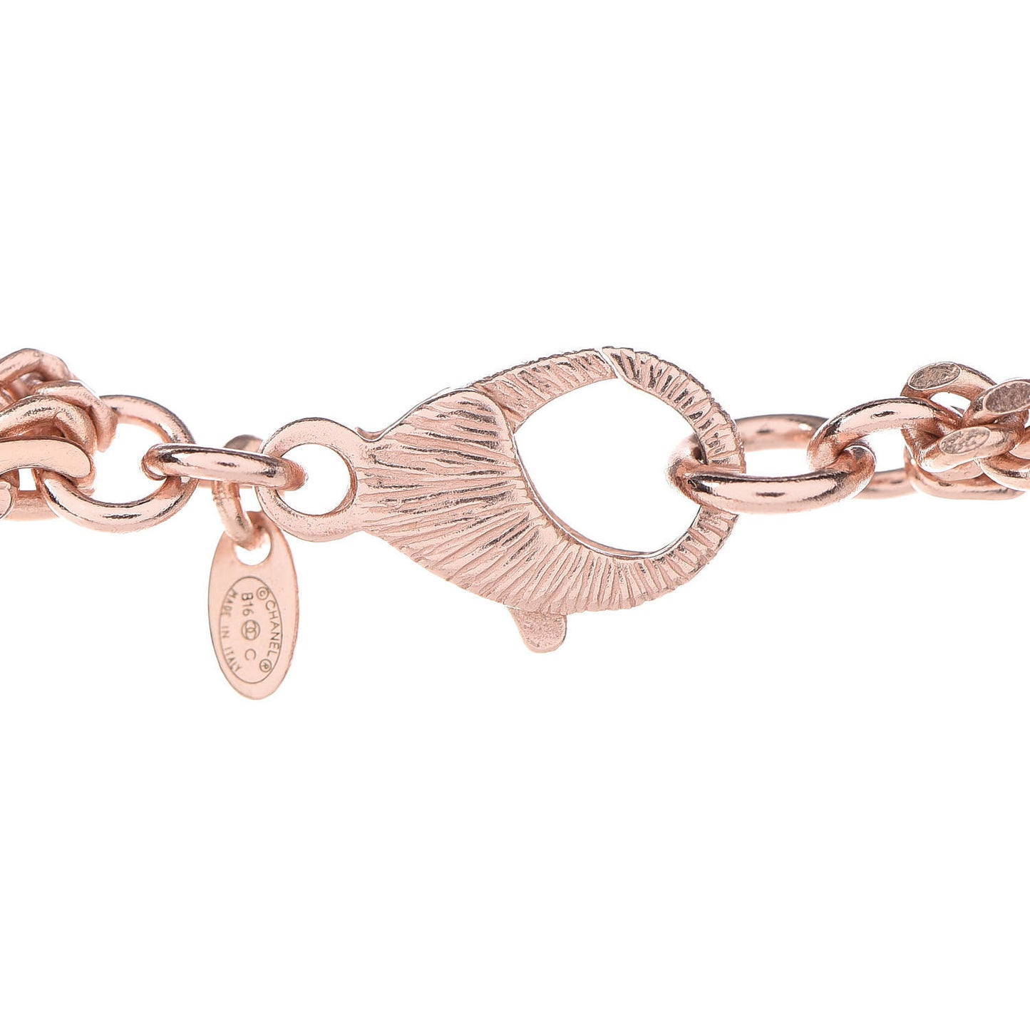 Crystal CC Multi Strand Chain Necklace Pink Gold